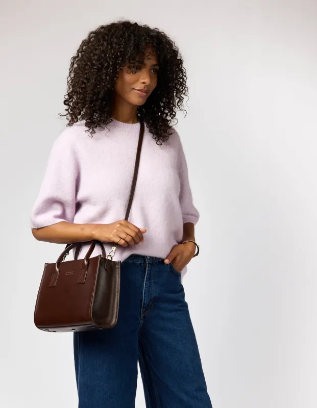 Jackie Midi Bag with Leather Strap Classic Leather Chocolate Brown sold by Ivalo.com