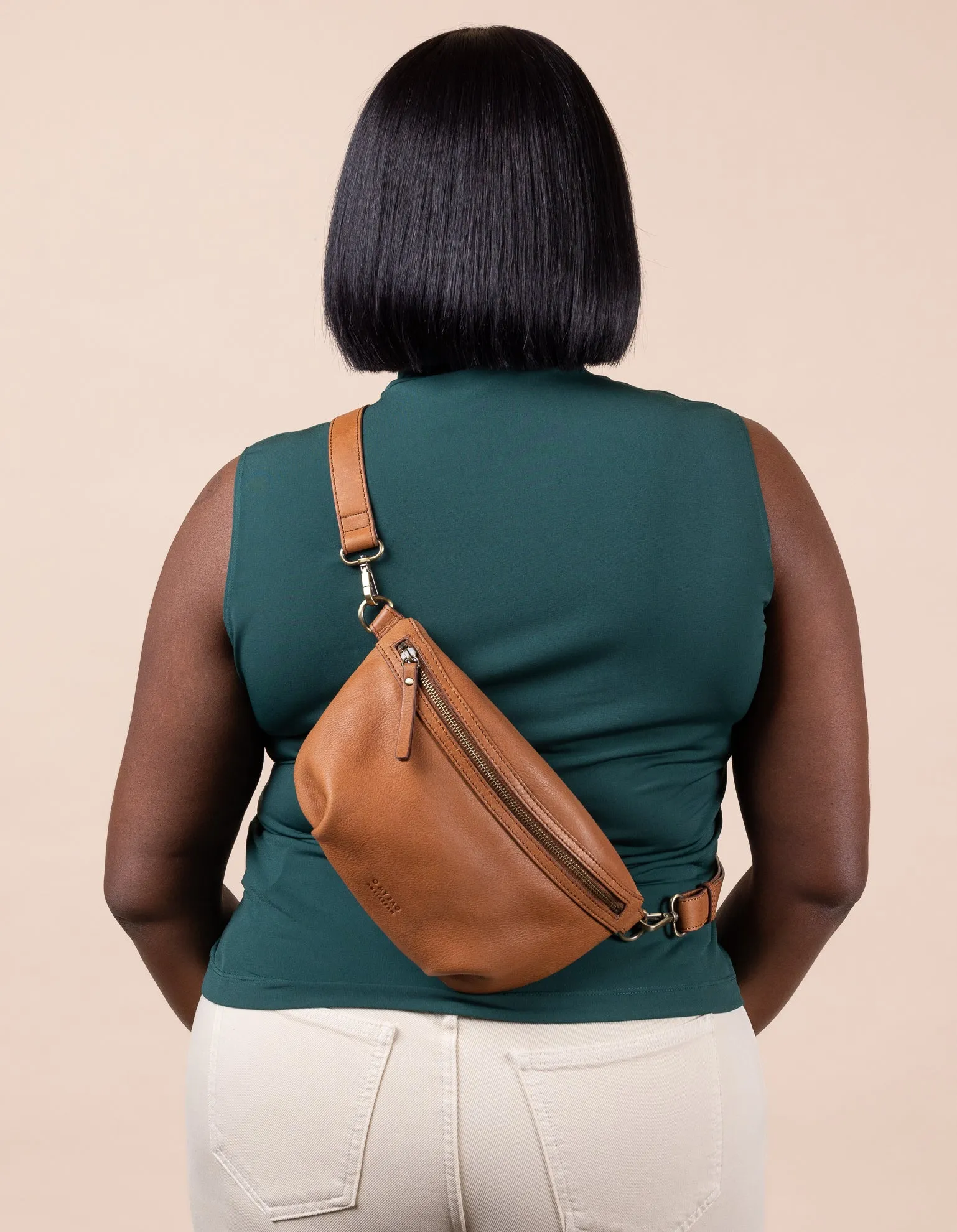 Milo Soft Grain Leather Bum Bag Oak Brown sold by Ivalo.com product image thumbnail 3