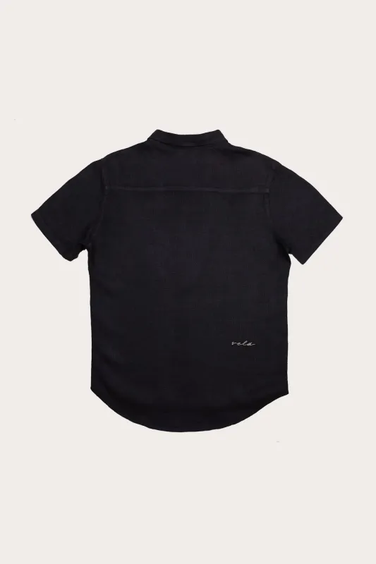 Men's Malibu Linen Button Down Shirt Black sold by Ivalo.com