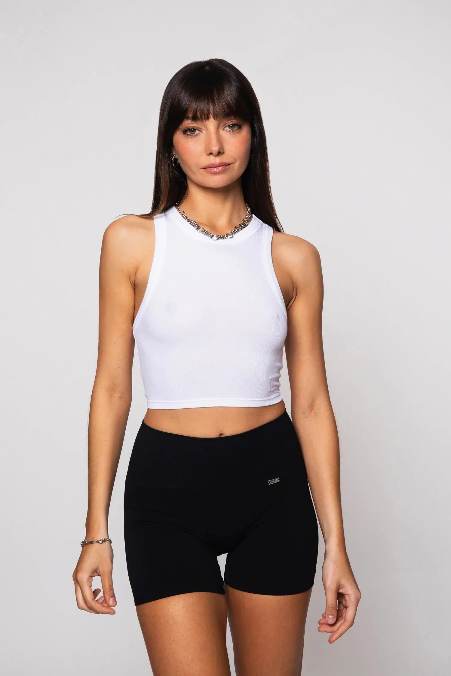 Crescent Tank Top White sold by Ivalo.com