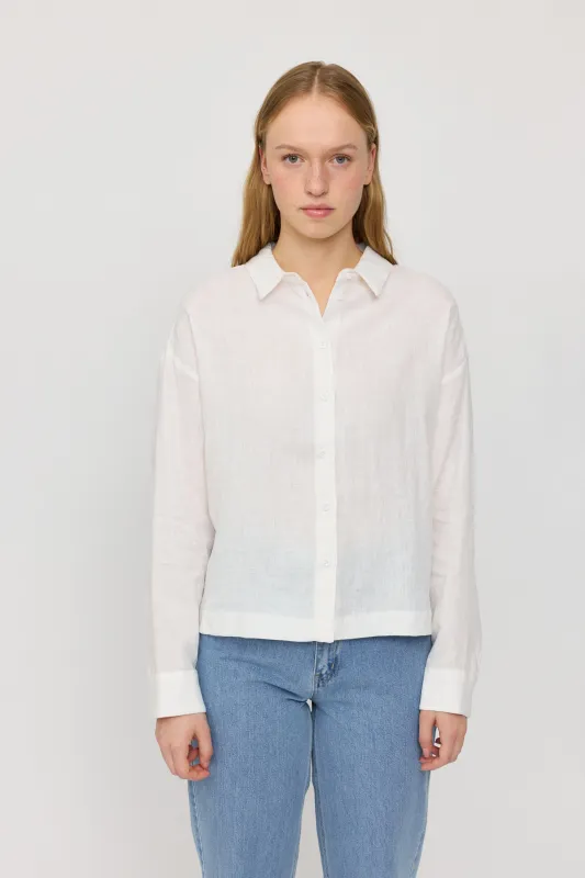 Long Sleeve Linen Button-Up Shirt sold by Ivalo.com