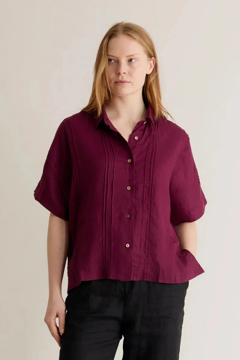 Kimono Linen Shirt Berry Red sold by Ivalo.com