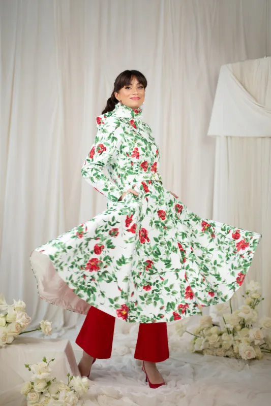 Fit and Flare Raincoat with A-Line Hem Charming Rose sold by Ivalo.com