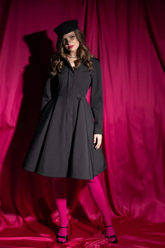 Fit and Flare Raincoat with Full Circle Hem Black / Pink Ruby sold by Ivalo.com