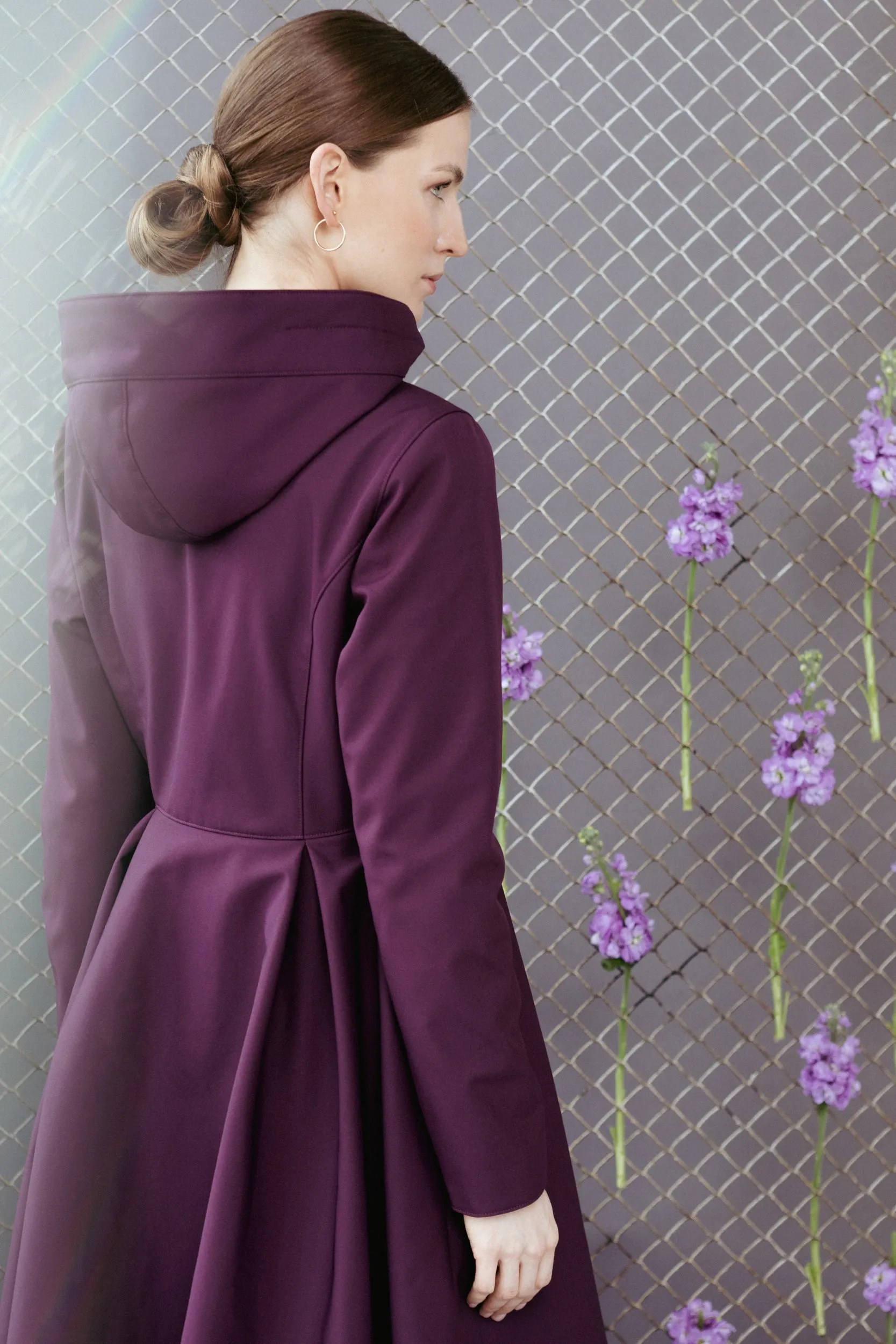 Fit and Flare Raincoat with Pleated Hem Ruby Purple sold by Ivalo.com product image thumbnail 2