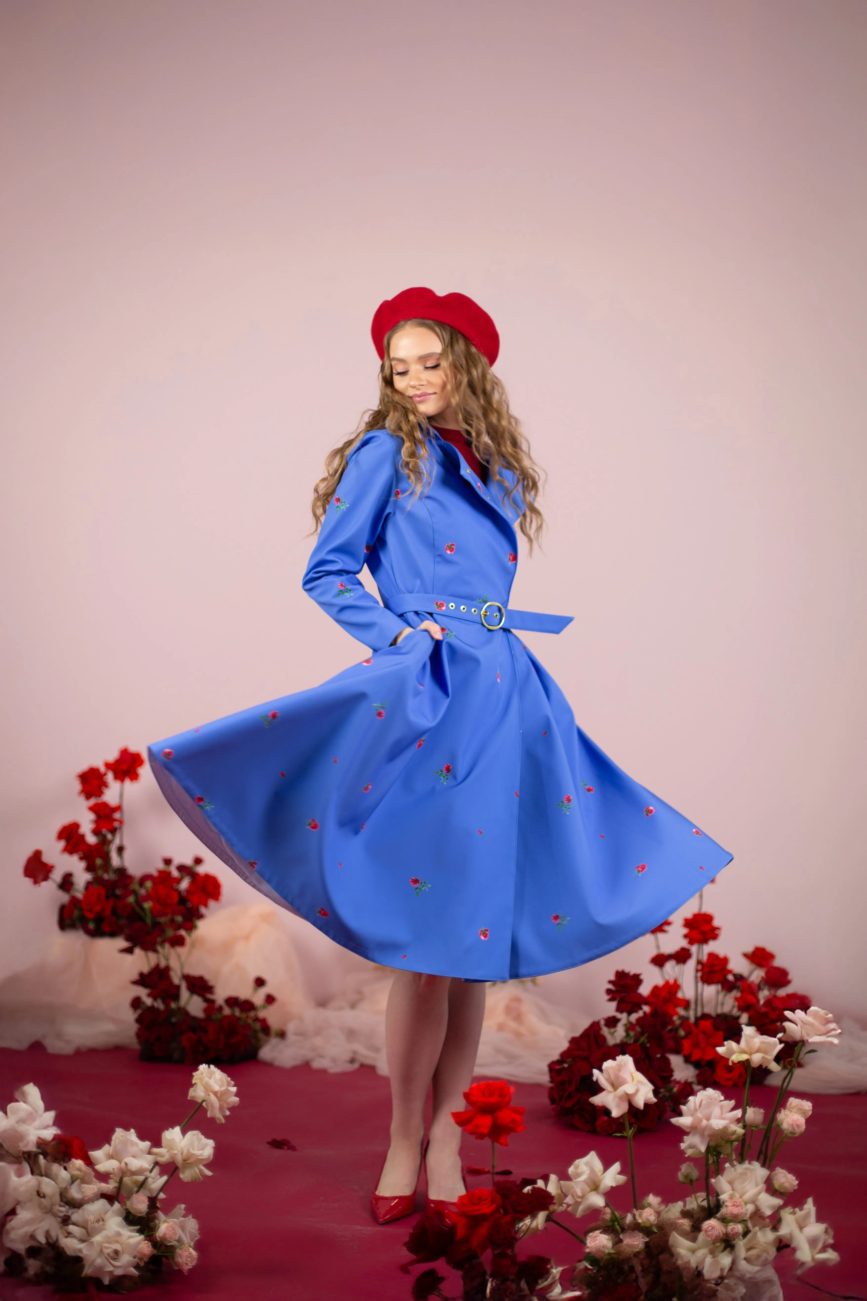Double Breasted Trench Coat Forget-Me-Not Blue sold by Ivalo.com product image thumbnail 3