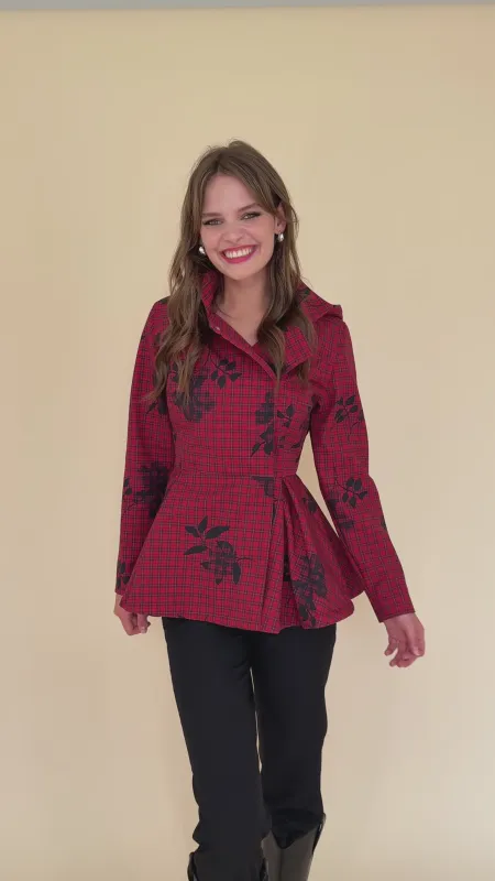 Double Breasted Jacket with Detachable Hood Crimson Heart Red sold by Ivalo.com