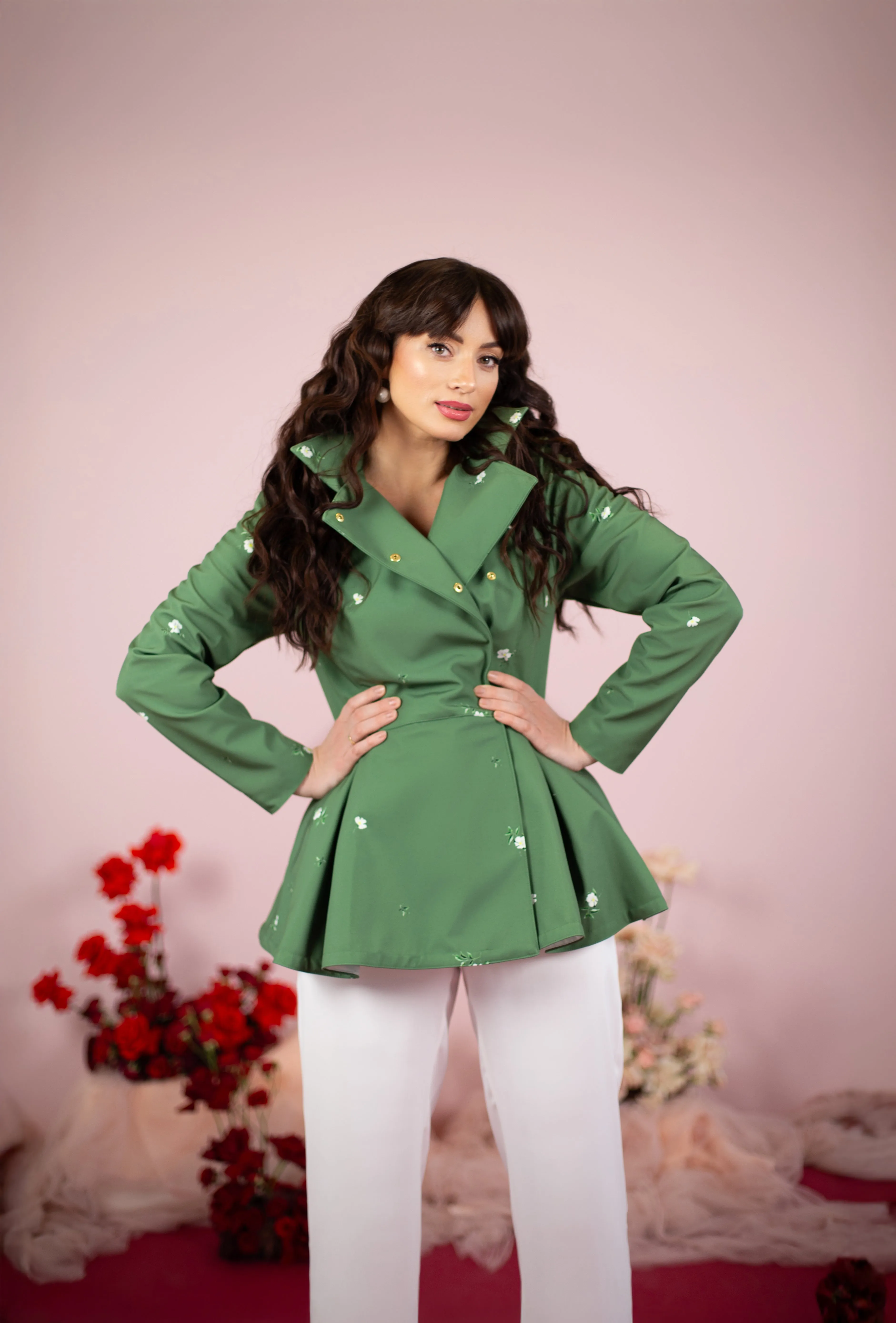 Short Double Breasted Raincoat Primrose Green sold by Ivalo.com