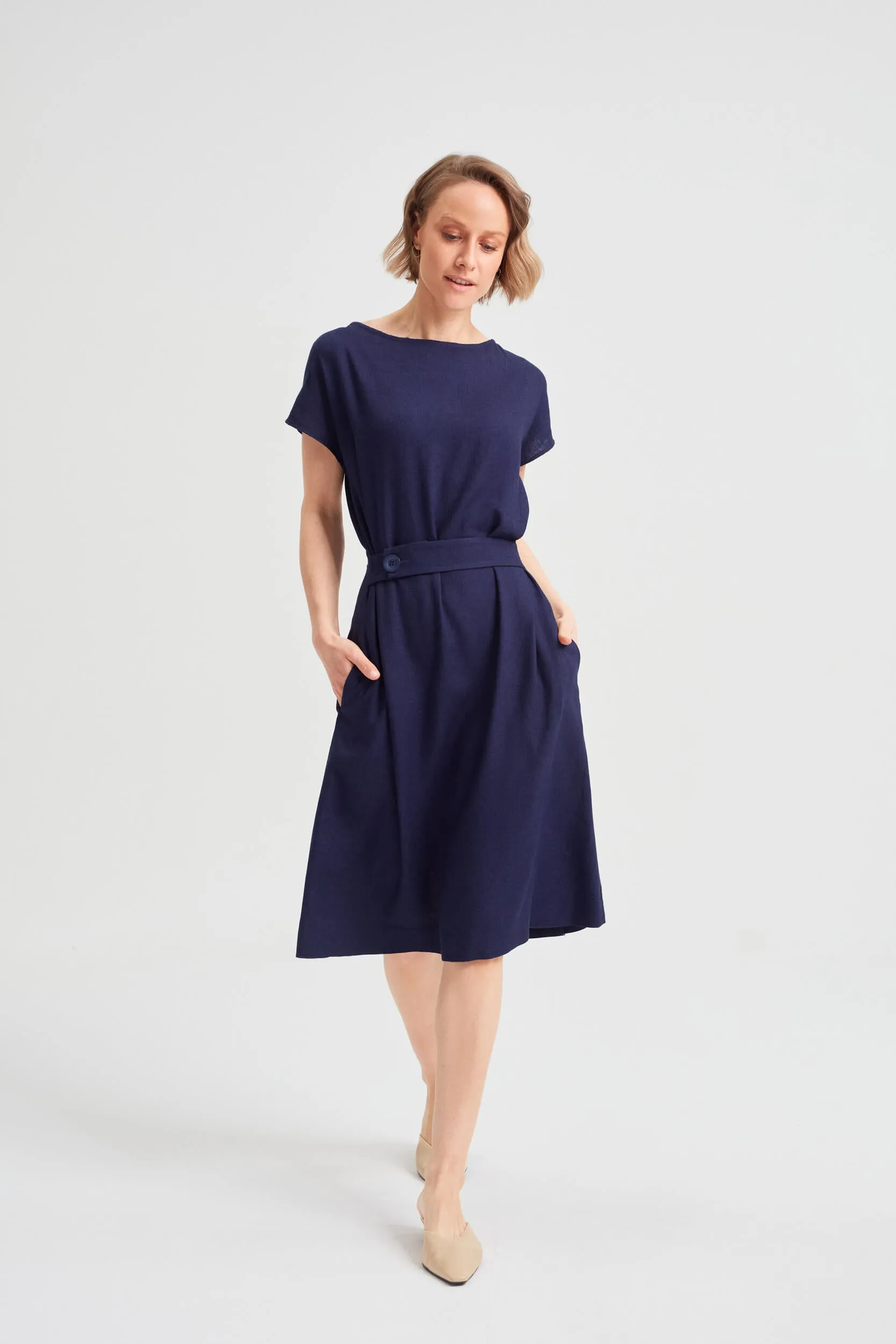 Sati Midi Dress With Boat Neck Black-Blue sold by Ivalo.com product image thumbnail 3