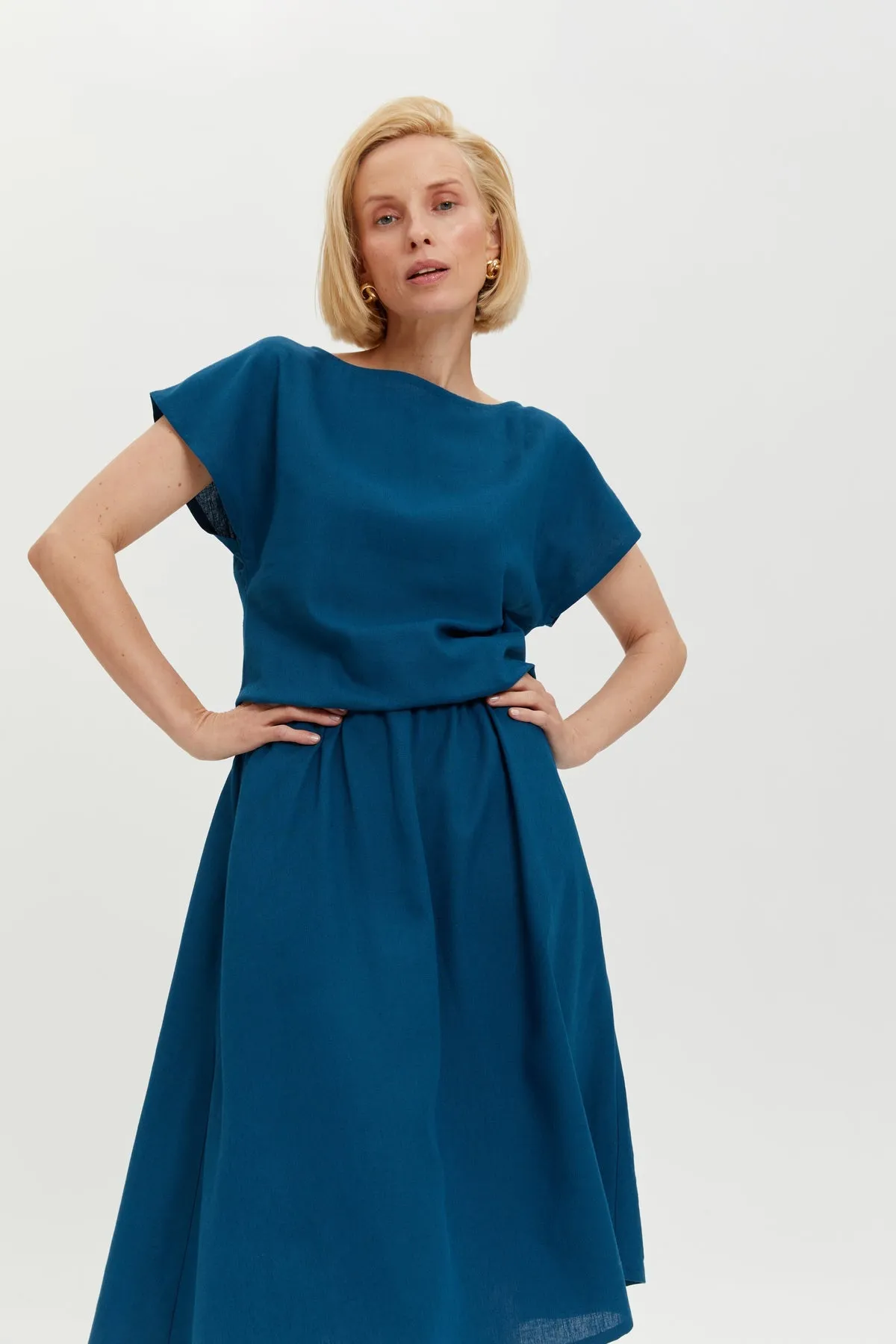 Nane Dress Short Sleeves Petrol Blue sold by Ivalo.com product image thumbnail 3