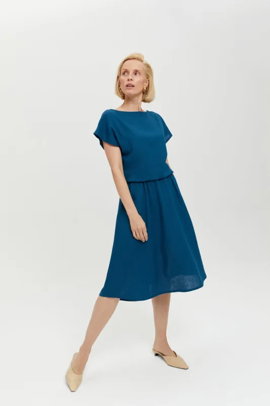 Nane Dress Short Sleeves Petrol Blue sold by Ivalo.com