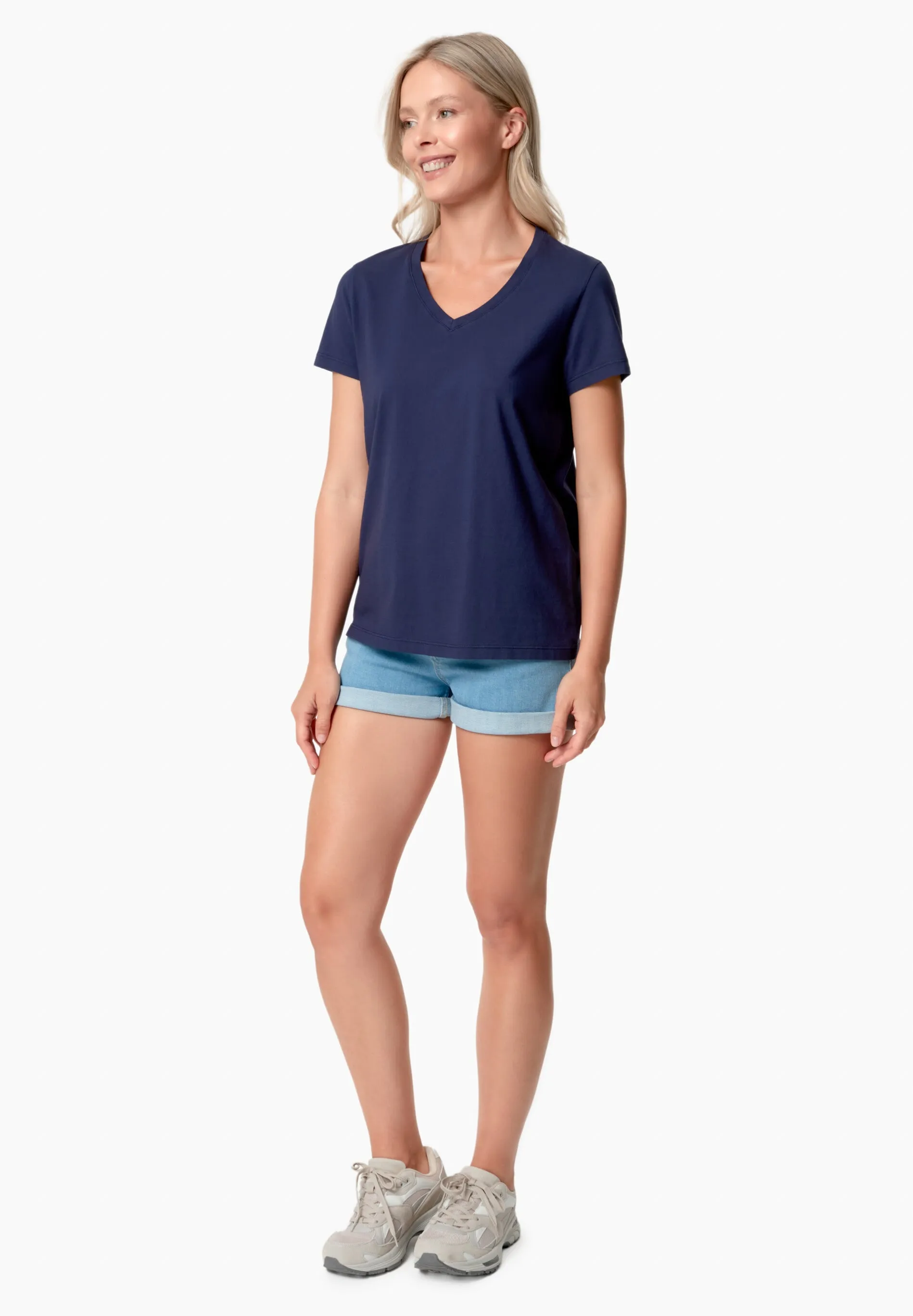 Tessa Basic V-Neck T-Shirt Navy Blue sold by Ivalo.com product image thumbnail 2