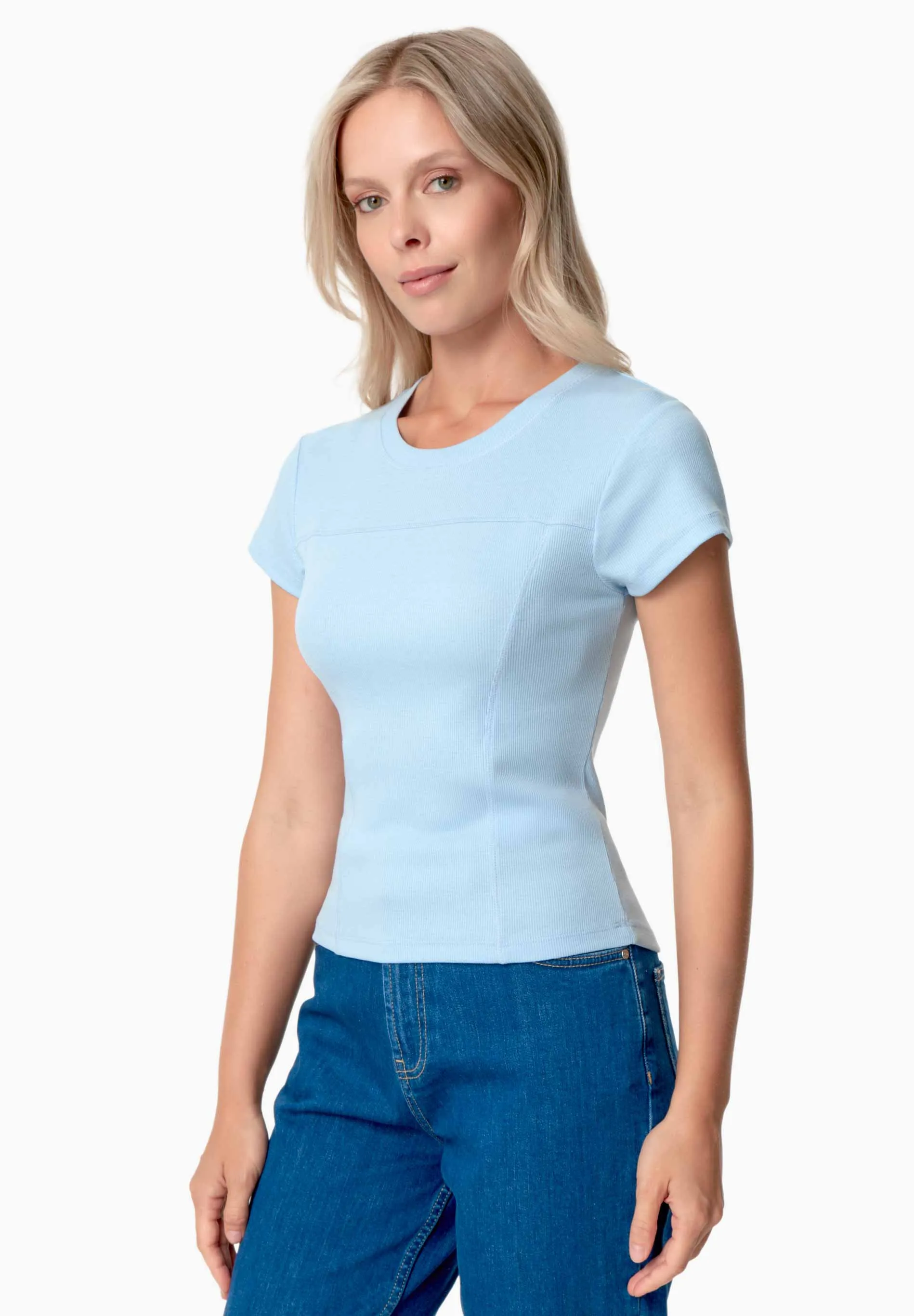 Tillda Ribbed T-Shirt Light Blue sold by Ivalo.com product image thumbnail 3