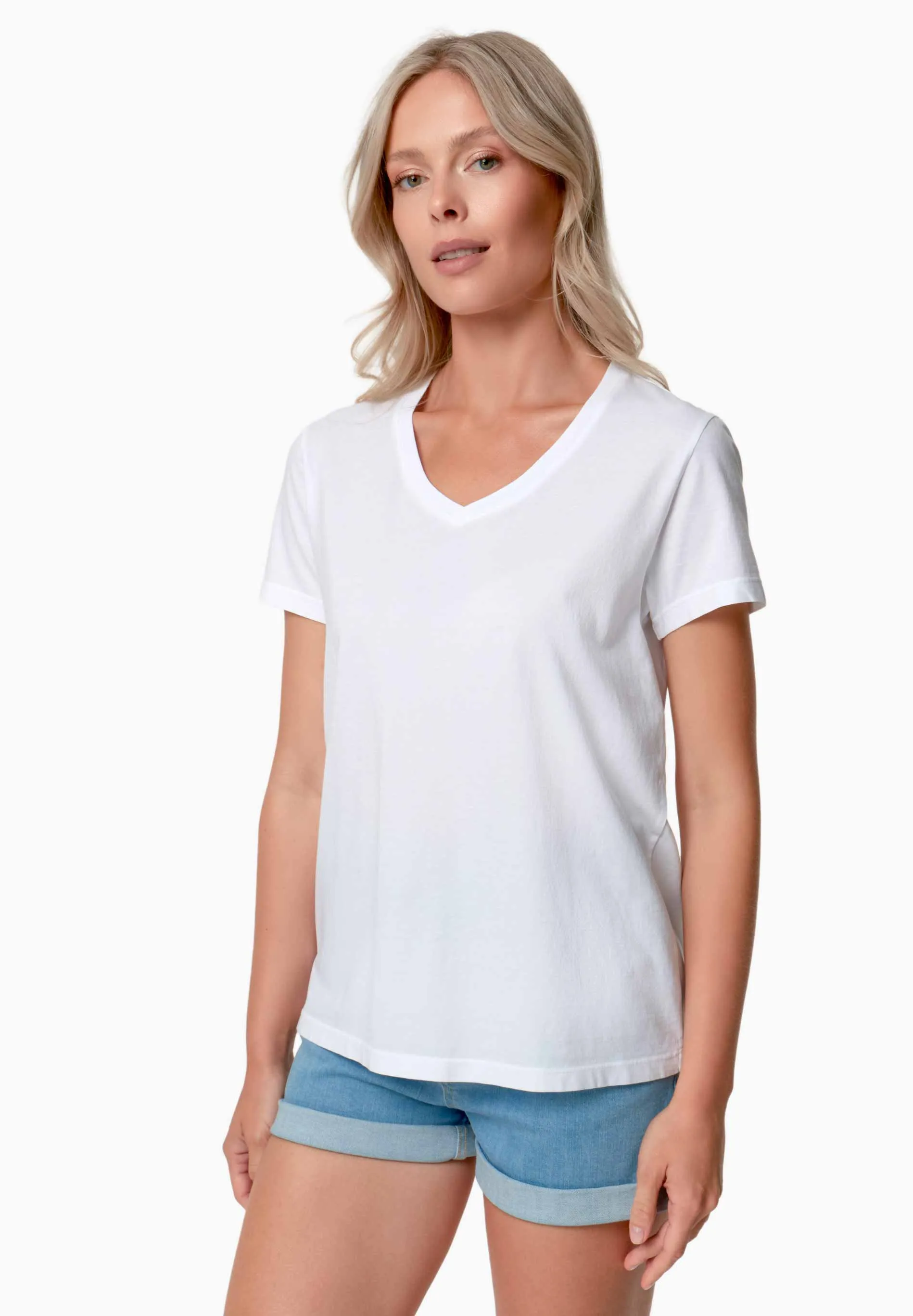 Tessa Basic V-Neck T-Shirt White sold by Ivalo.com product image thumbnail 3