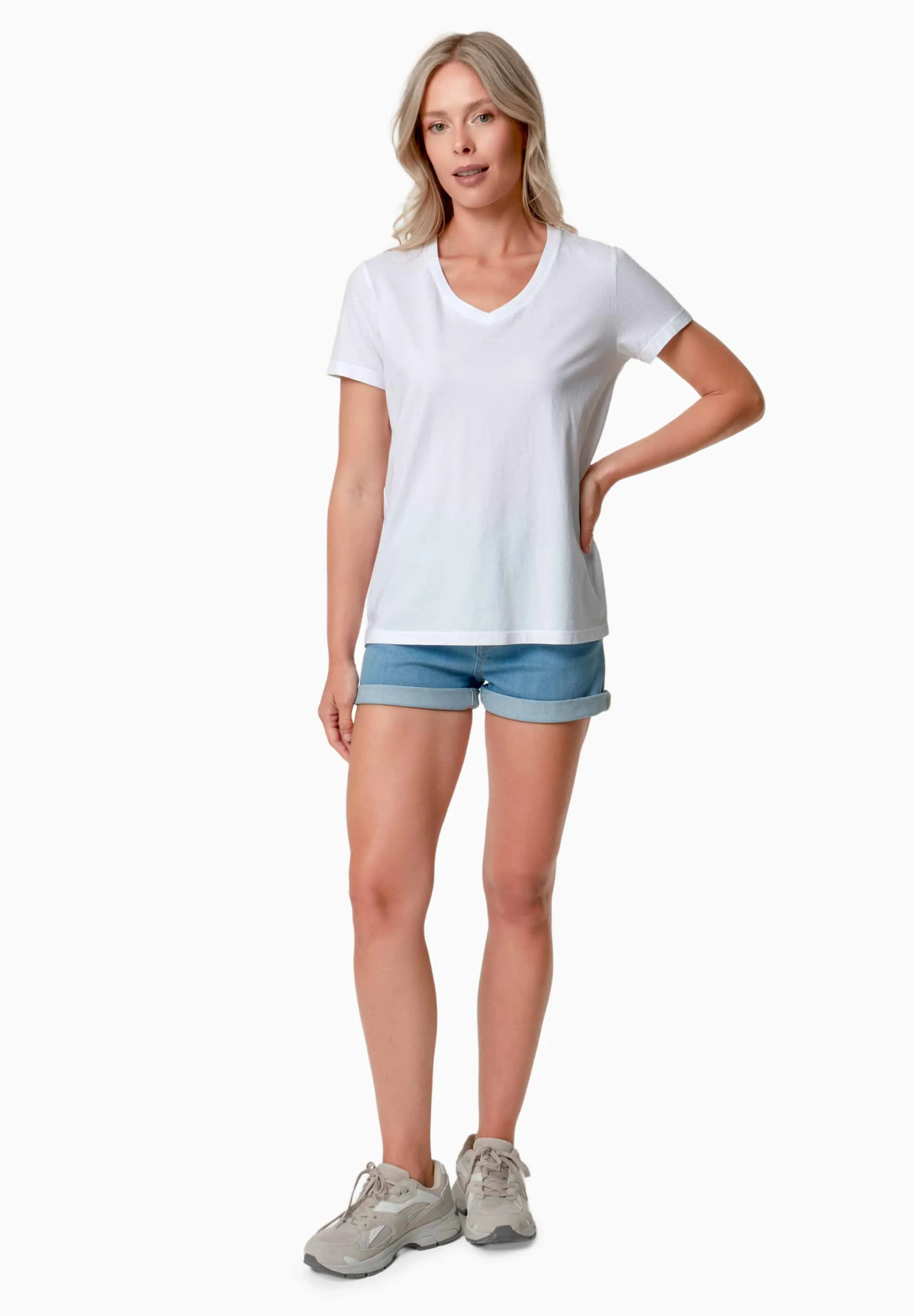 Tessa Basic V-Neck T-Shirt White sold by Ivalo.com product image thumbnail 2