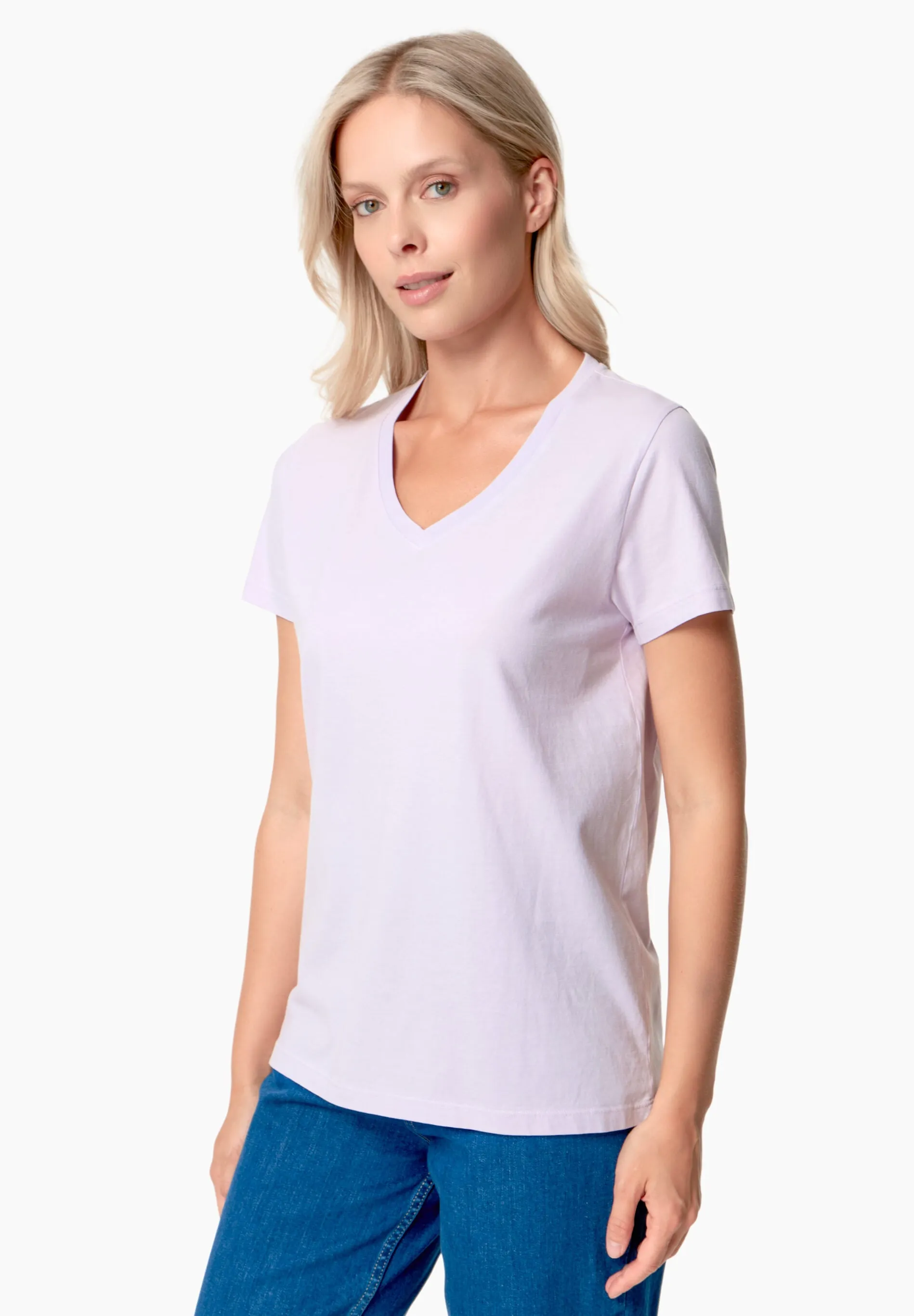 Tessa Basic V-Neck T-Shirt Soft Lilac sold by Ivalo.com product image thumbnail 3
