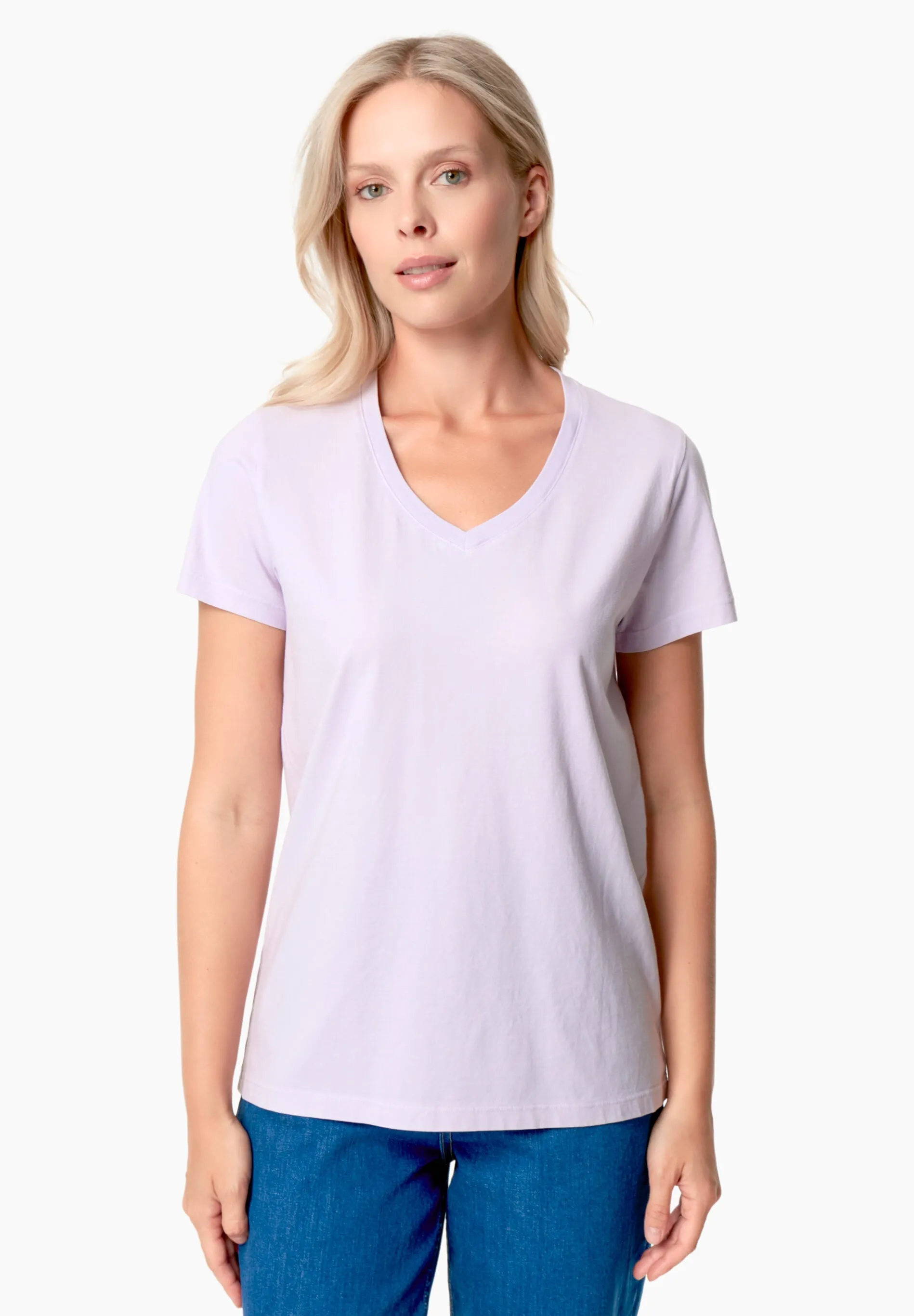 Tessa Basic V-Neck T-Shirt Soft Lilac sold by Ivalo.com