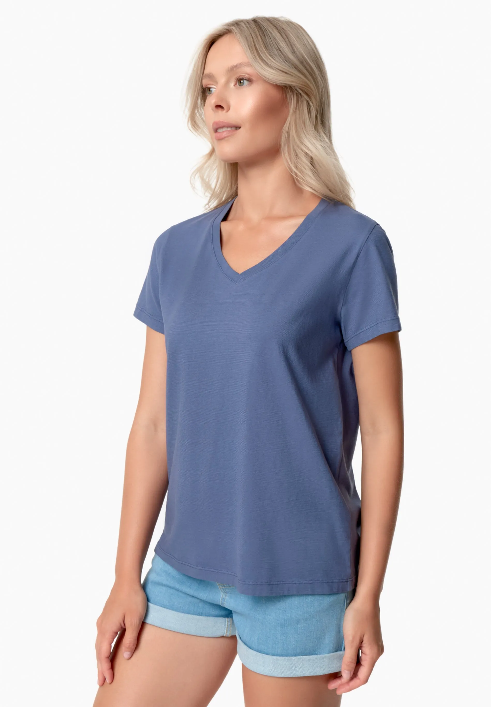 Tessa Basic V-Neck T-Shirt Honest Indigo sold by Ivalo.com product image thumbnail 3