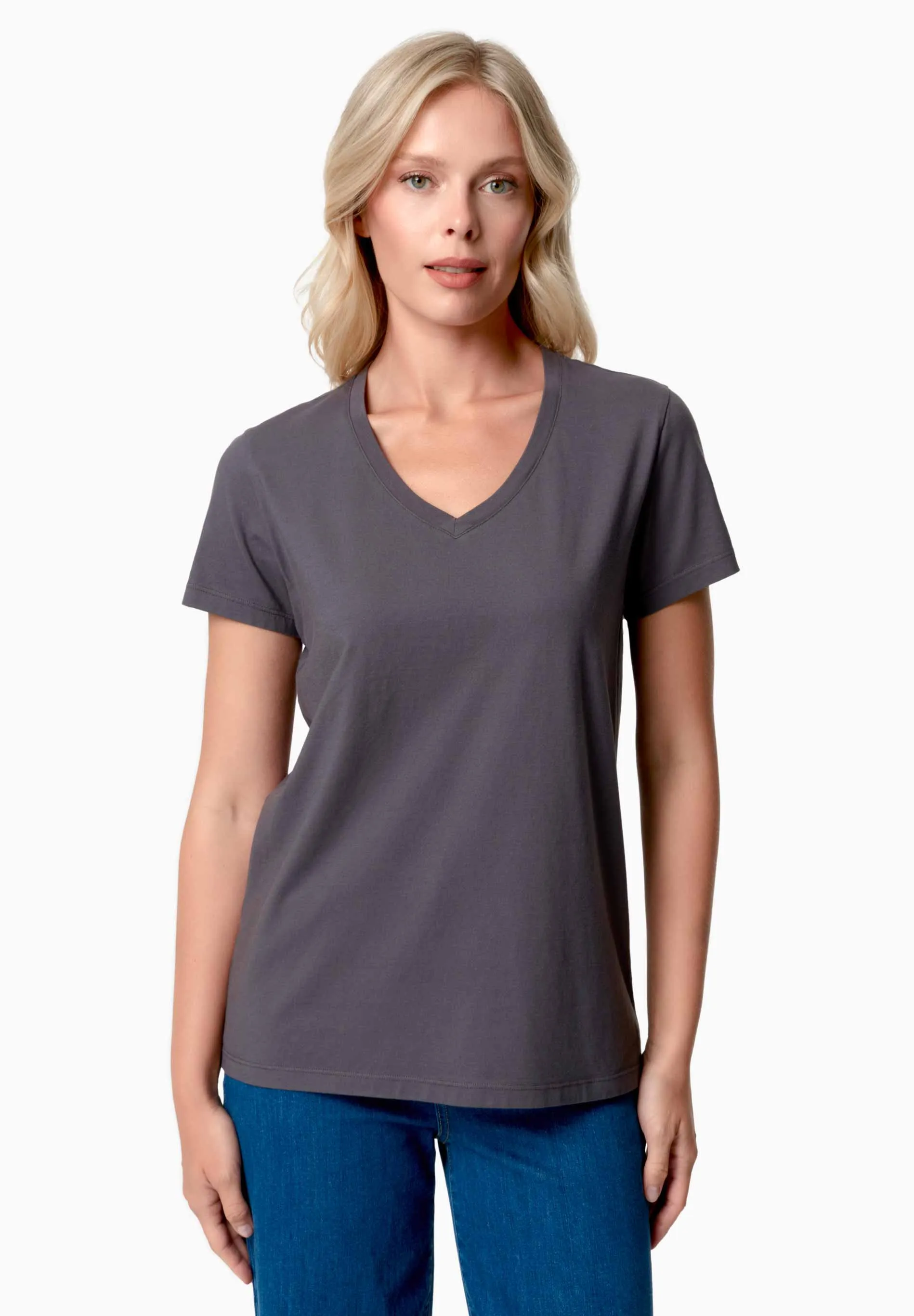 Tessa Basic V-Neck T-Shirt Shadow Grey sold by Ivalo.com
