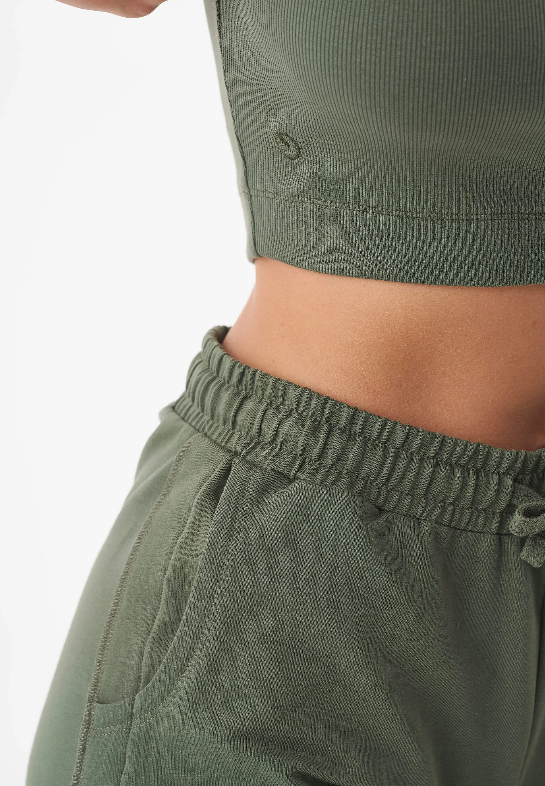 Sonnia Cropped Organic Cotton Rib Top Olive sold by Ivalo.com product image thumbnail 5