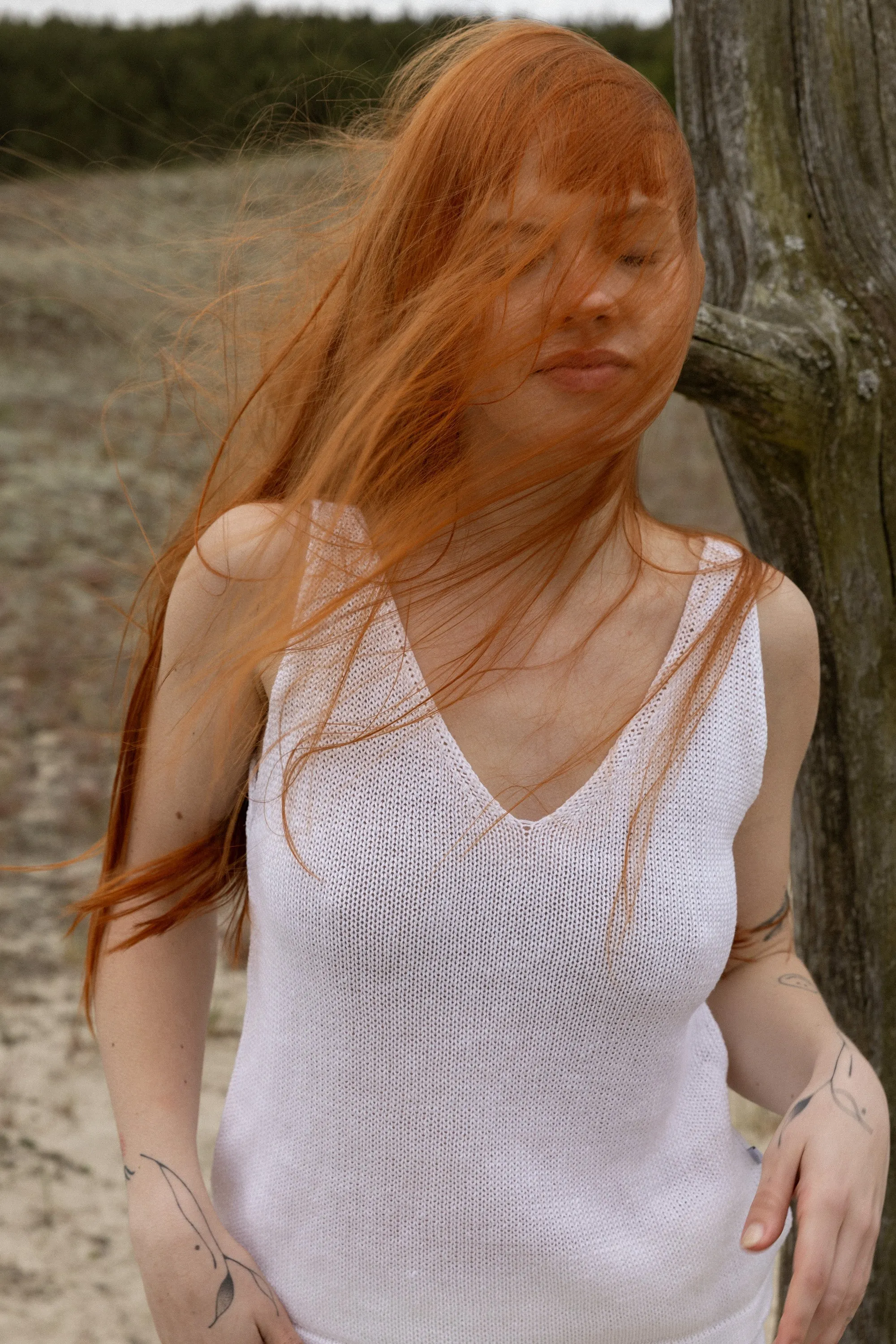 Mare Linen Tank Top White sold by Ivalo.com