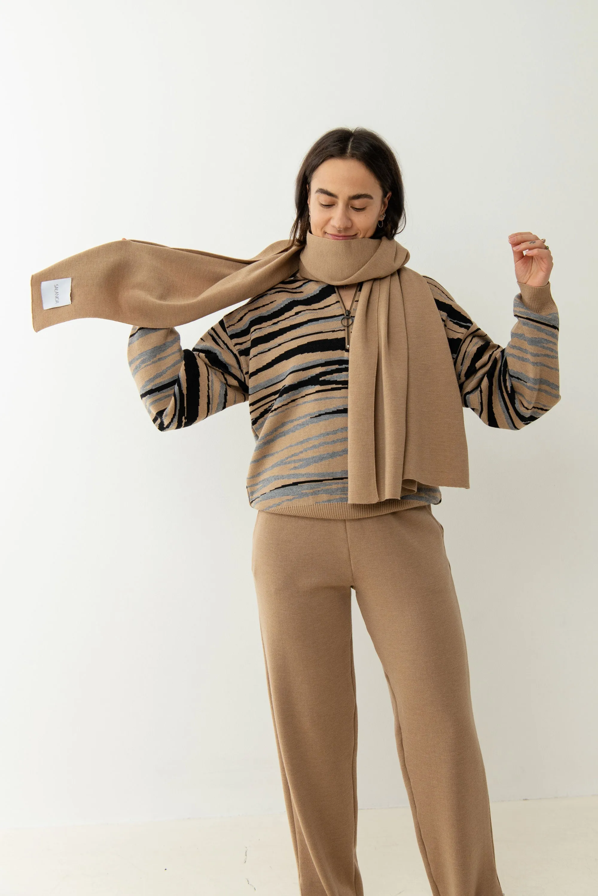 Via Merino Wool Scarf Beige sold by Ivalo.com product image thumbnail 3