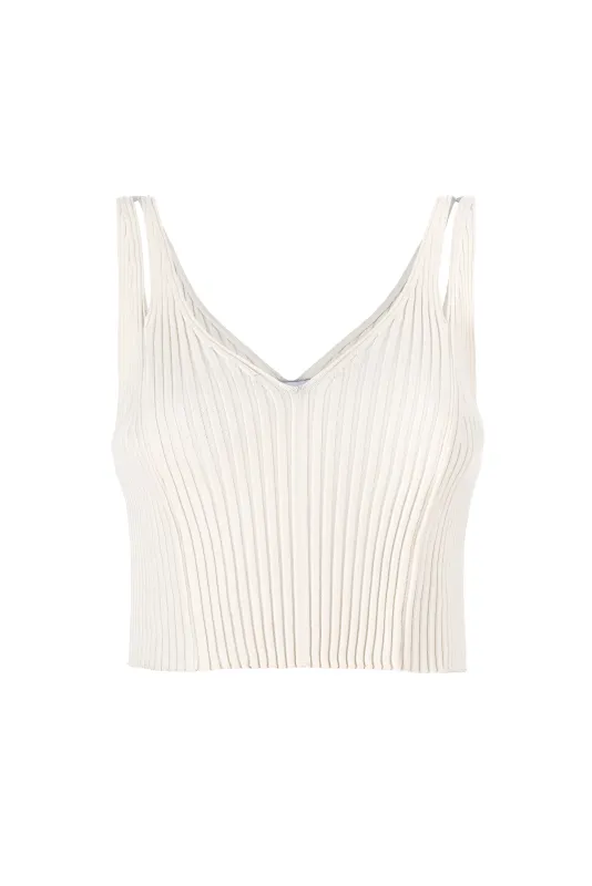 Donna Ribbed Crop Top White sold by Ivalo.com