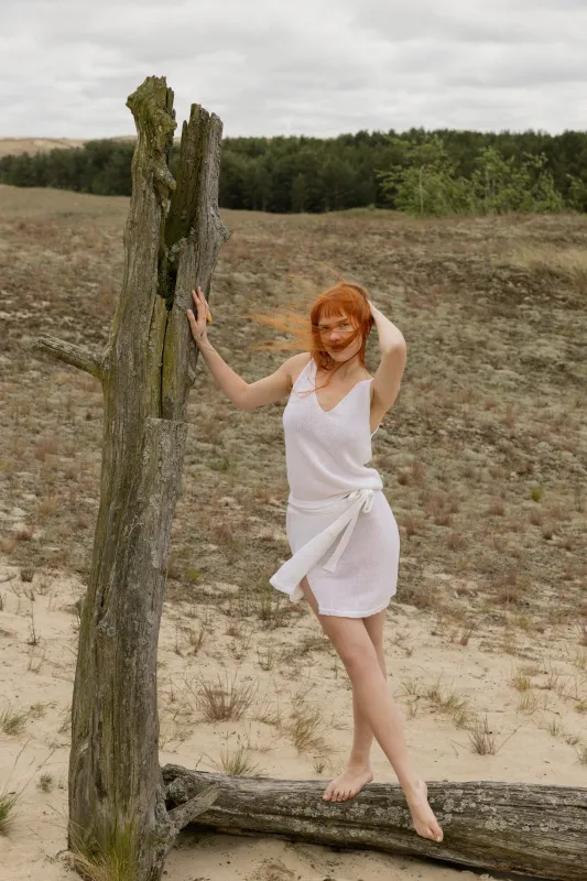 Mare Linen Wrap Skirt White sold by Ivalo.com