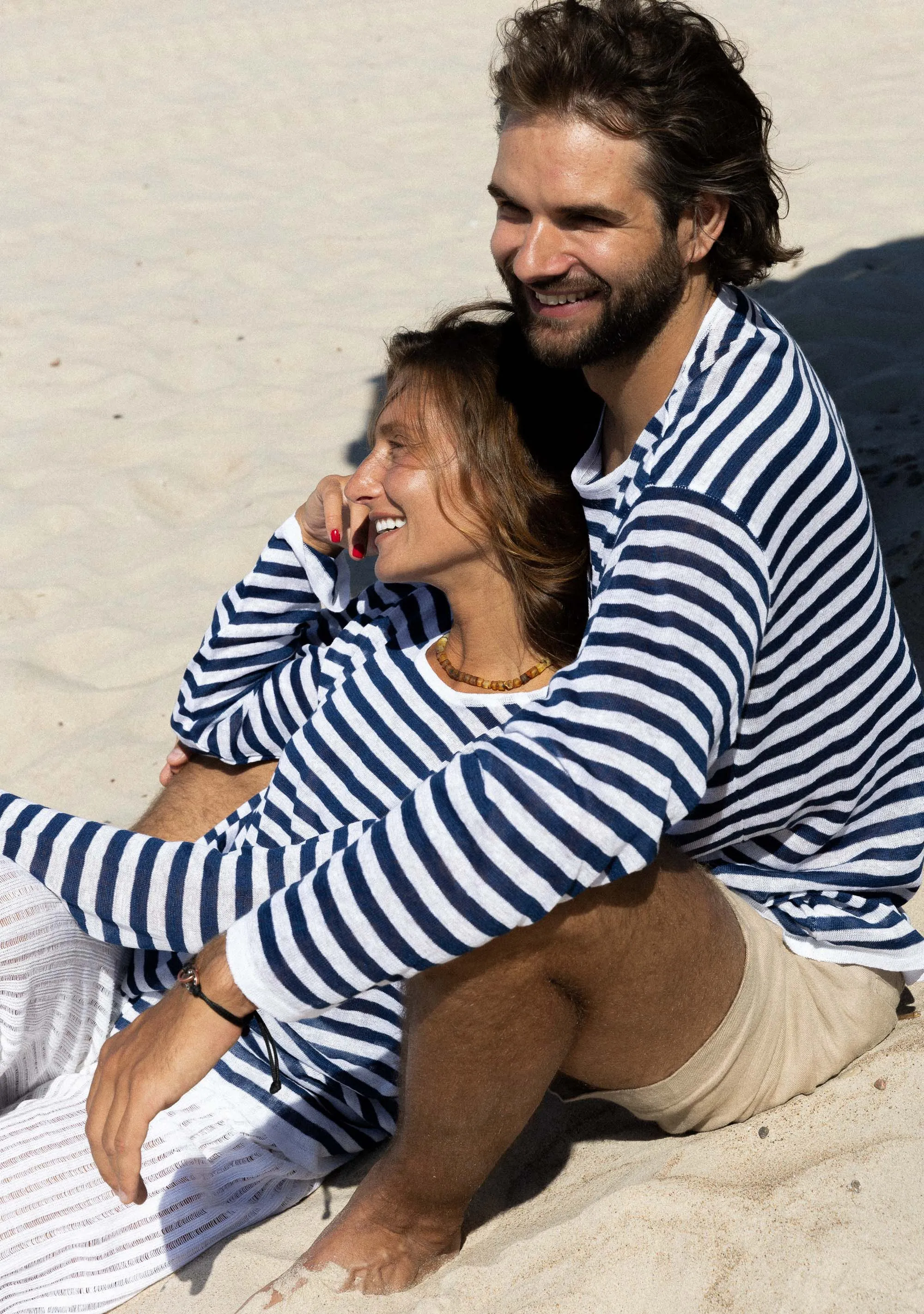 Tanto Unisex Linen Long-Sleeve Top Navy Striped sold by Ivalo.com product image thumbnail 2