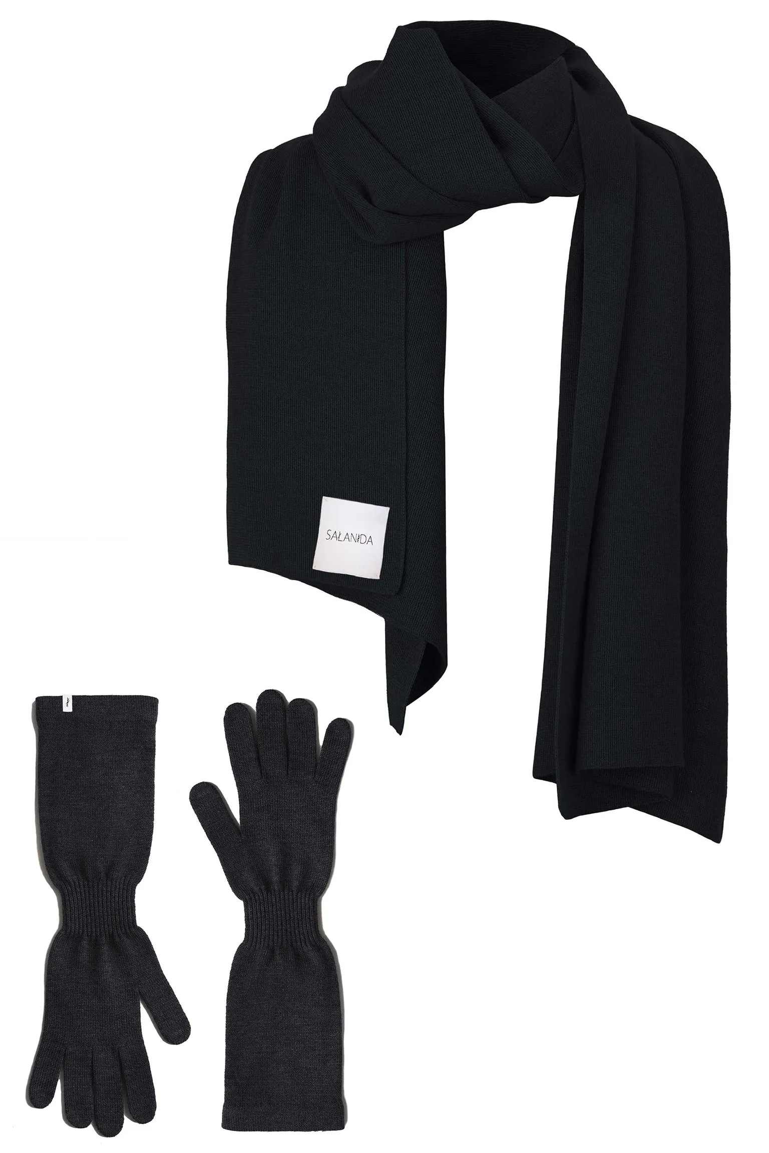 Via Merino Wool Scarf & Gloves Set Black sold by Ivalo.com