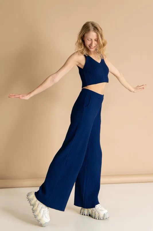 Vera Ribbed Pants Navy sold by Ivalo.com