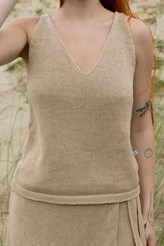 Mare Linen Tank Top Sand sold by Ivalo.com