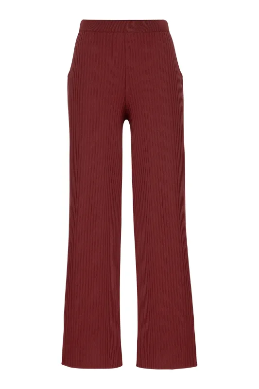 Vera Ribbed Pants Burgundy sold by Ivalo.com