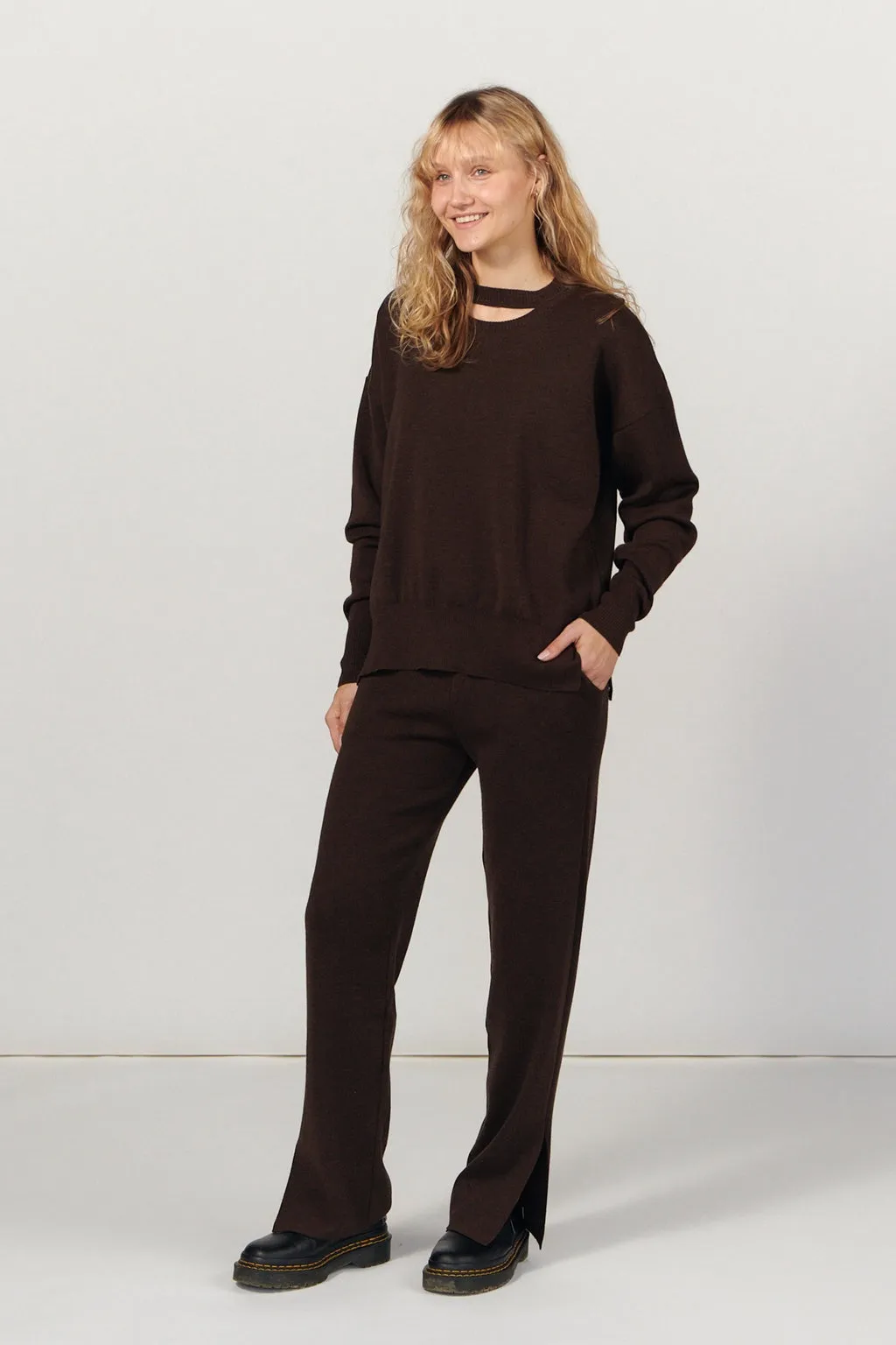 Rotondo 100% Merino Jumper Chocolate sold by Ivalo.com product image thumbnail 4