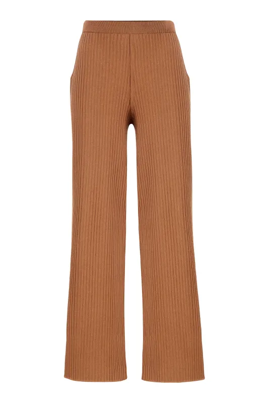 Vera Ribbed Pants Caramel sold by Ivalo.com