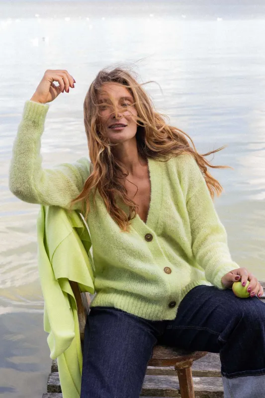 Melody Mohair Cardigan Limone sold by Ivalo.com