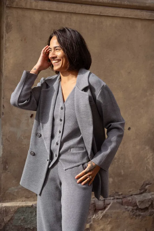 Forza Knitted Merino Blazer Light Grey made by Ivalo.com