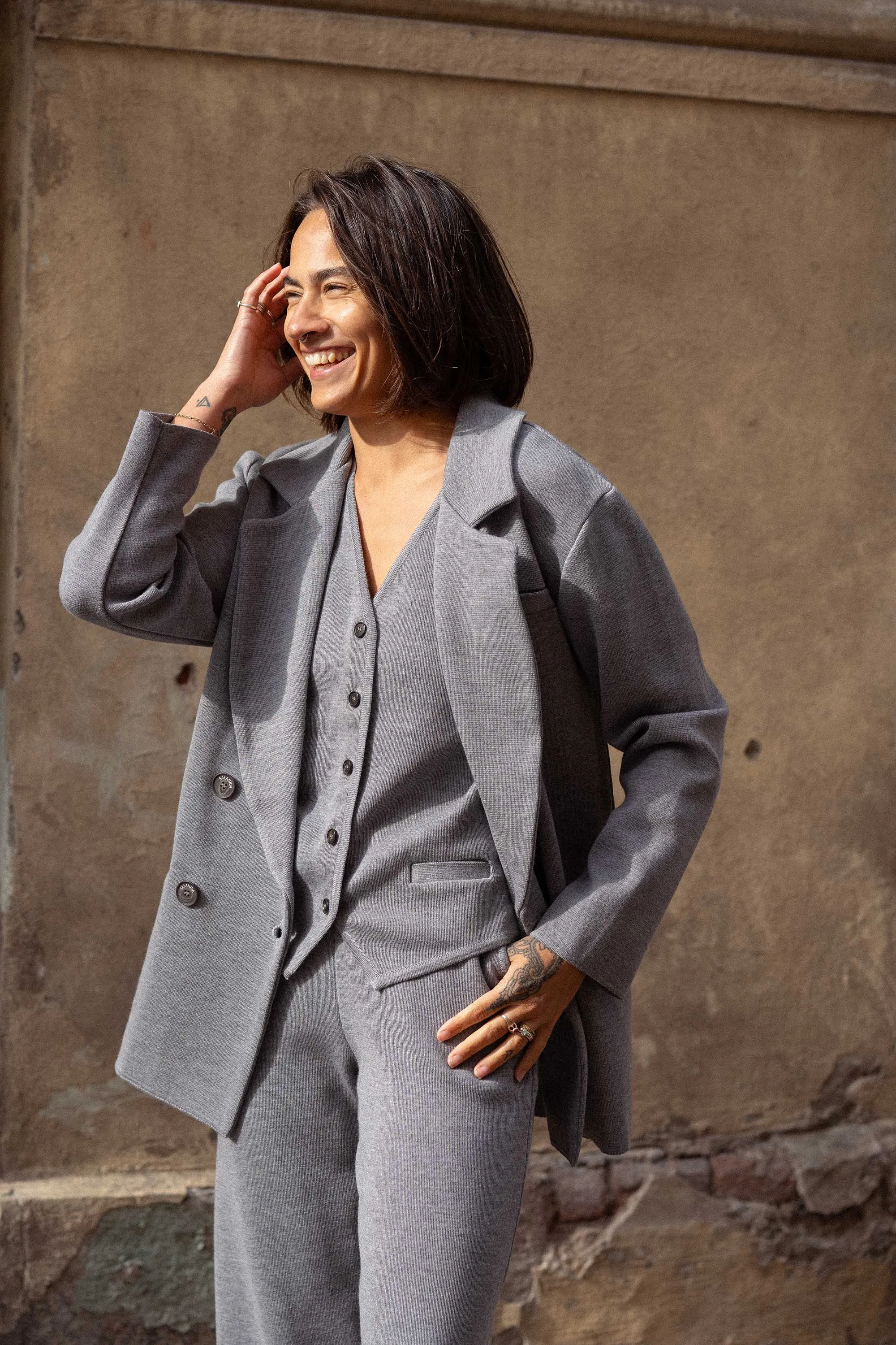 Forza Knitted Merino Blazer Light Grey sold by Ivalo.com