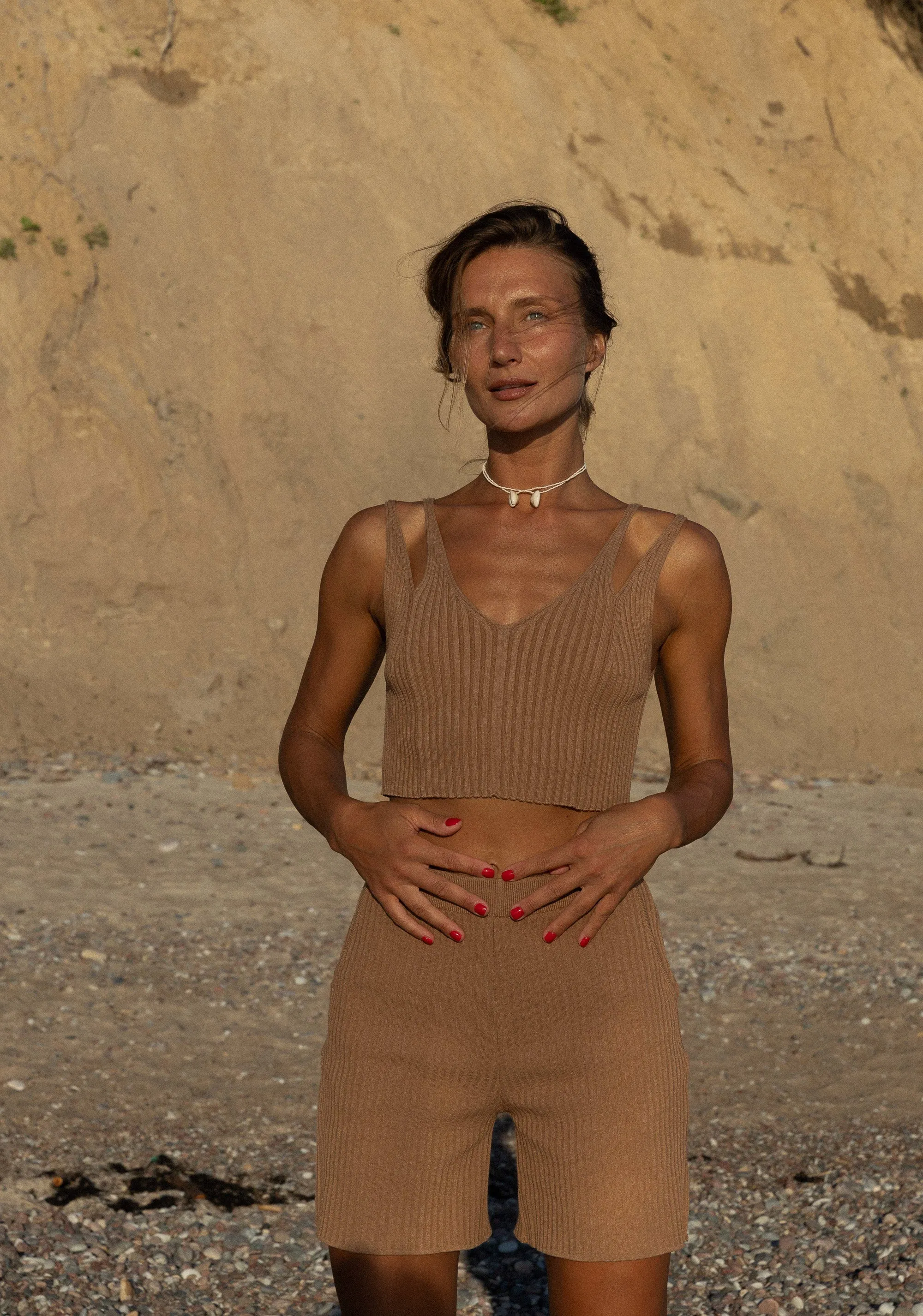 Donna Ribbed Crop Top Caramel sold by Ivalo.com product image thumbnail 3