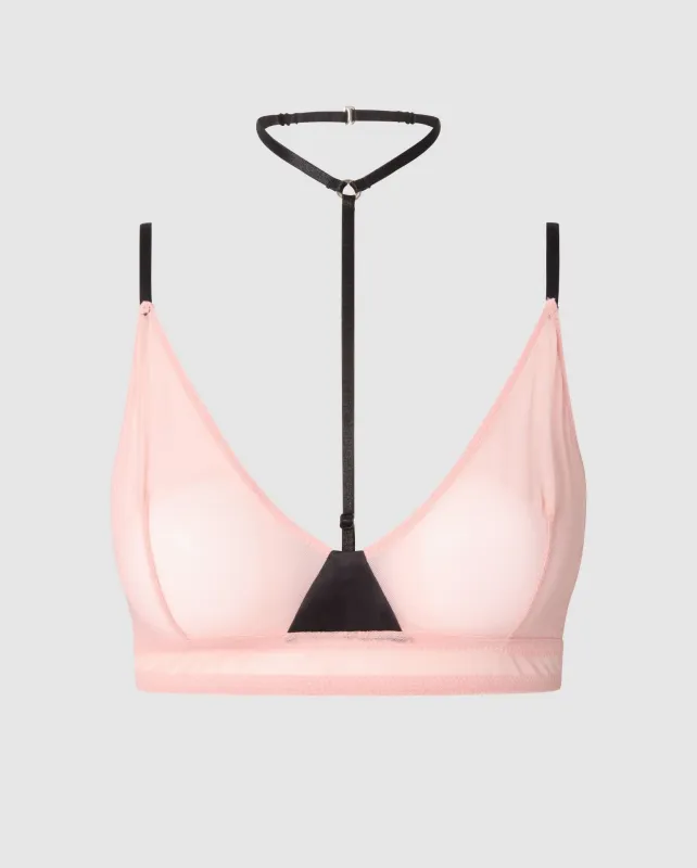 Mesh Strappy Triangle Bralette Powder Pink sold by Ivalo.com
