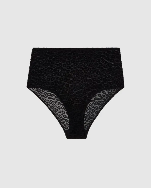 Mesh Highwaist Briefs Black Leopard sold by Ivalo.com