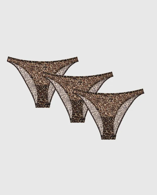 Mesh Bikini Briefs 3-Pack Leopard sold by Ivalo.com