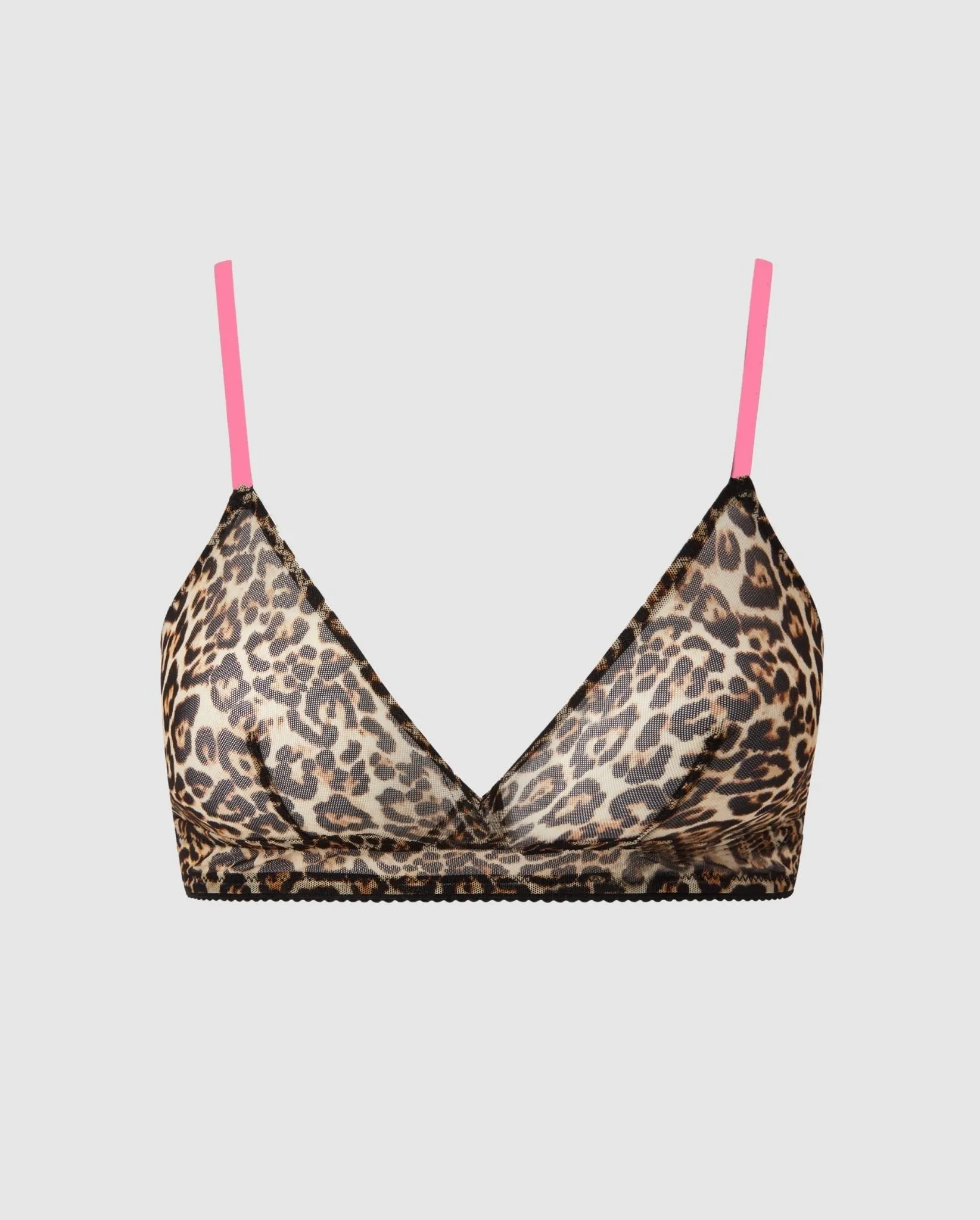 Mesh Triangle Bralette Leopard/Candy Pink sold by Ivalo.com