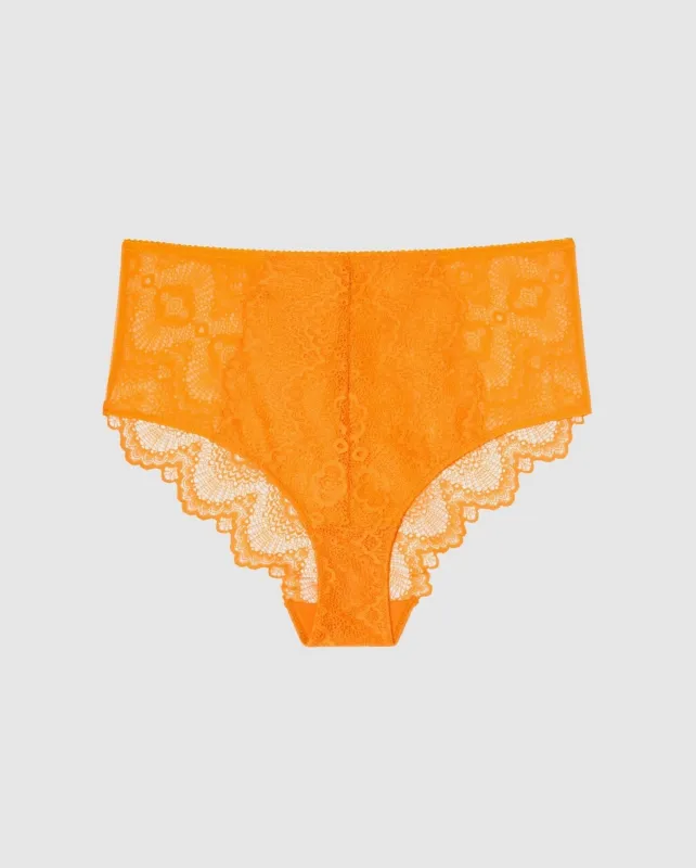 Lace Highwaist Briefs Apricot sold by Ivalo.com