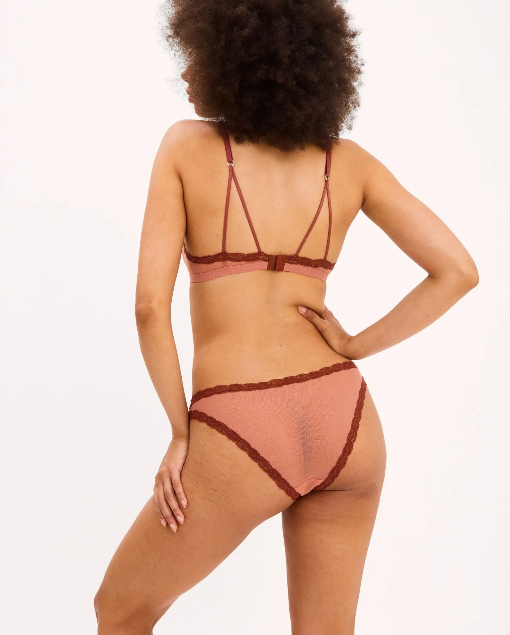 Mesh Lace Trim Bikini Briefs Blush sold by Ivalo.com product image thumbnail 2
