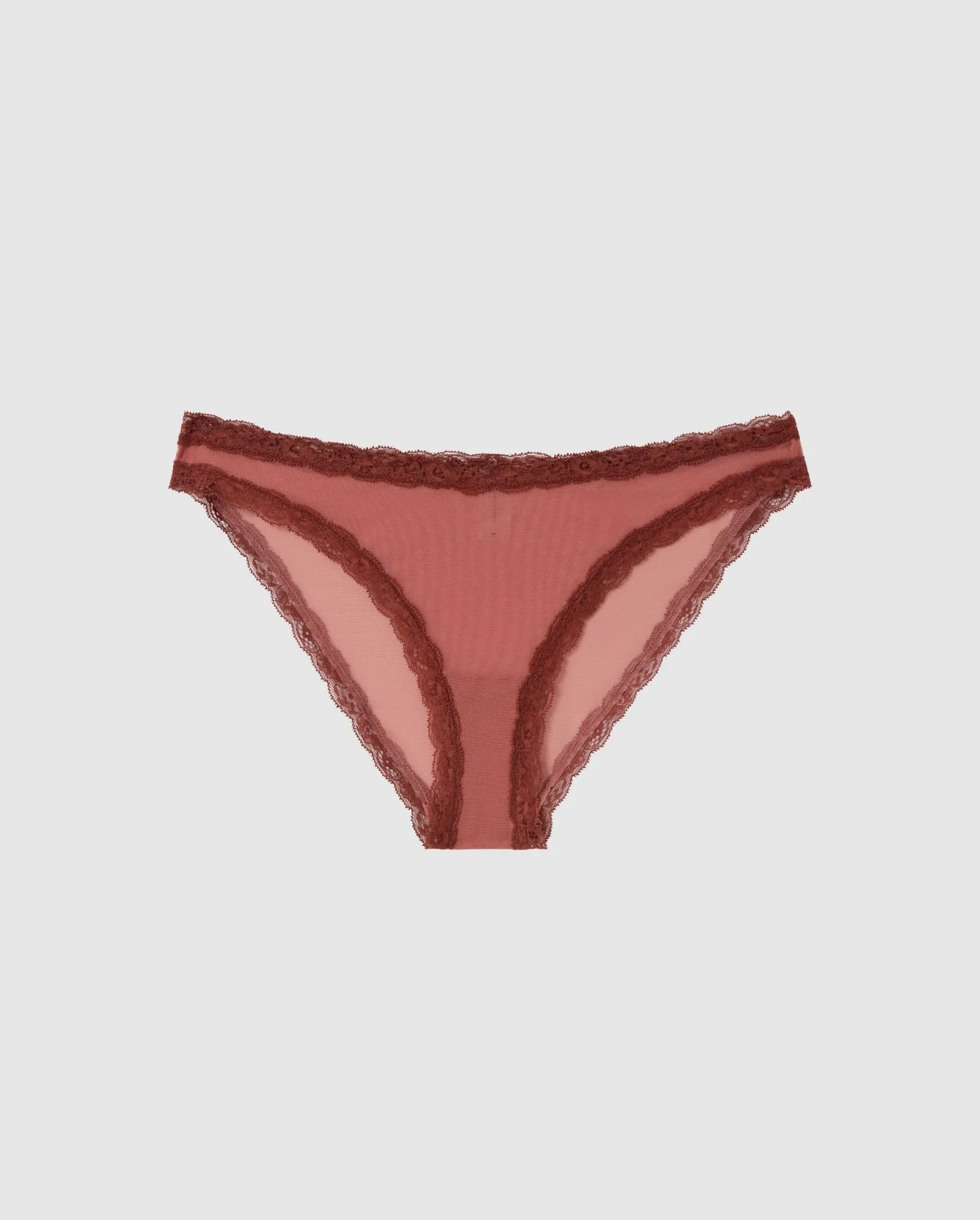 Mesh Lace Trim Bikini Briefs Blush sold by Ivalo.com