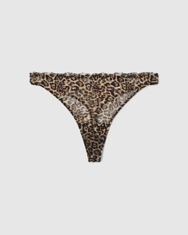 Lace Thong Gold Leopard sold by Ivalo.com