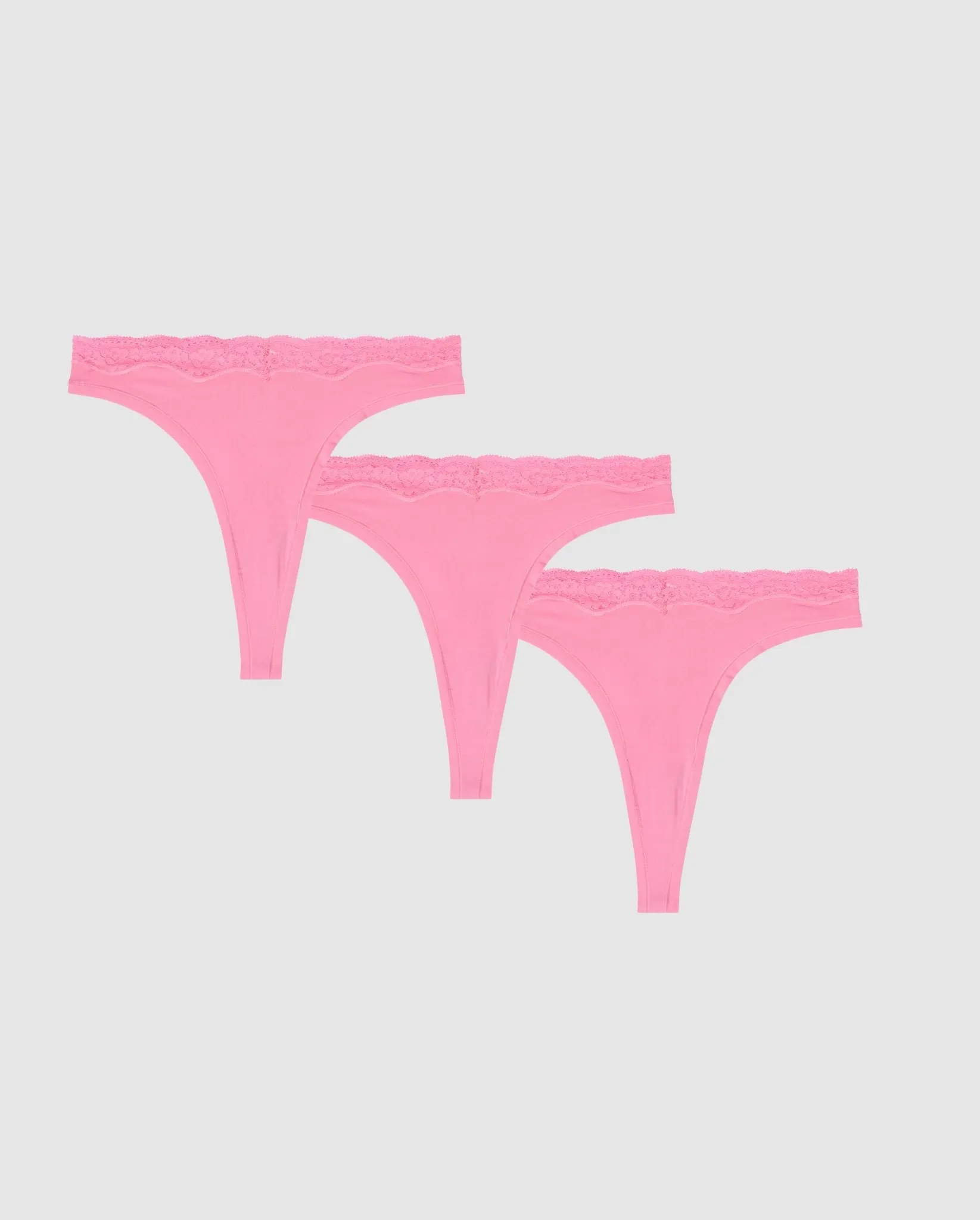 Micro Lace Thong 3-Pack Candy Pink sold by Ivalo.com