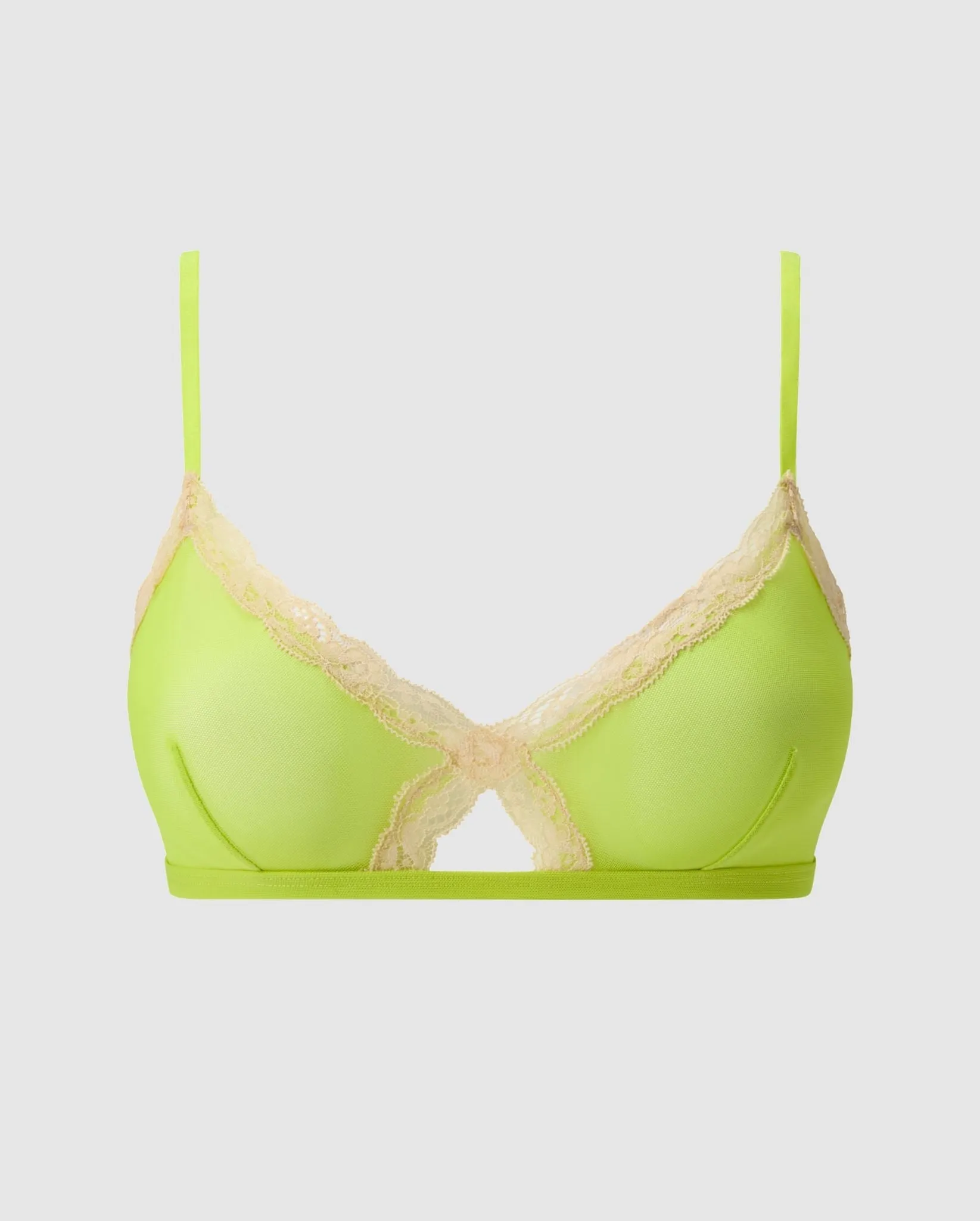 Mesh Lace Cut-Out Triangle Bralette Zesty Lime sold by Ivalo.com