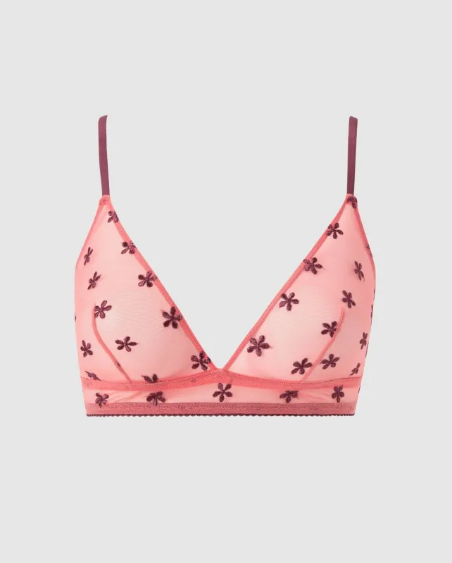 Mesh Triangle Bralette Coral/Cherry sold by Ivalo.com